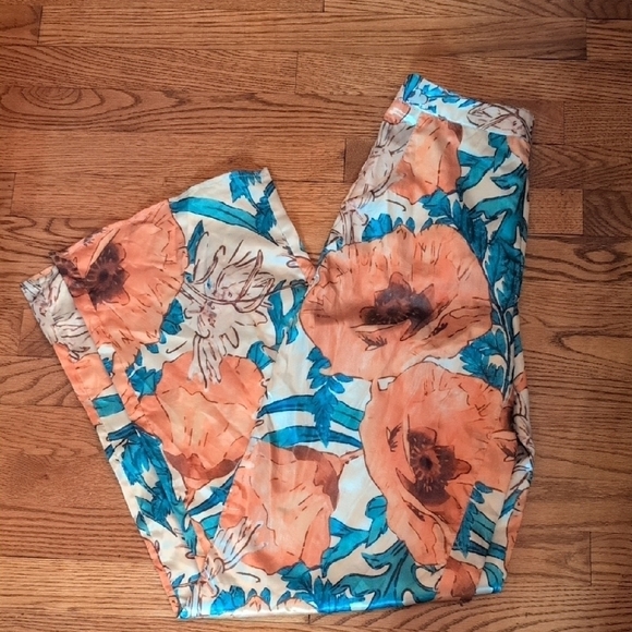 AKIRA Pants - AKIRA - Satin Floral Print Pants
